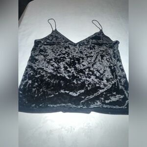 CLEARANCE 💗Divided Crushed Velvet Black Tank Cami Size Medium